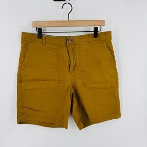 Dravus Men’s Shorts Size 34 Cognac Brown Tan Chino Flat Front Casual Summer